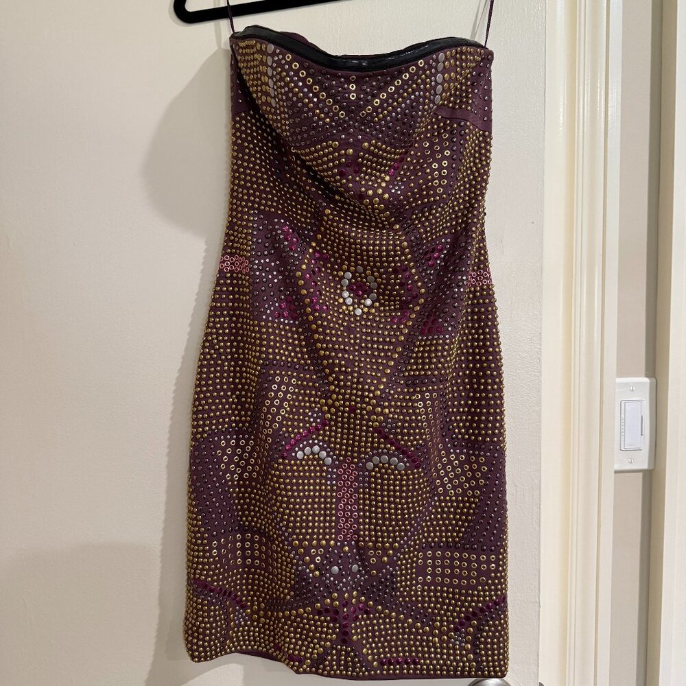 Jovani Purple Stud Cocktail Dress